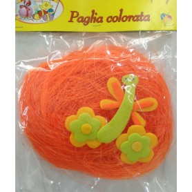 PAGLIA CON DECORO PASQUALE COLORI DISPONIBILI VERDE, ARANCIONE