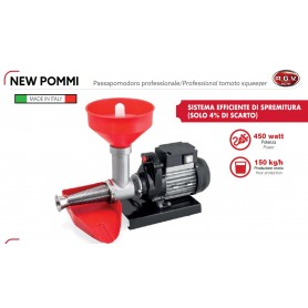 PASSAPOMODORO NEW POMMI PROFESSIONALE CON MOTORE ELETTRICO 450 W150 KG/H