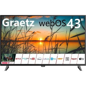 TV LED 43" GRAETZ GR43Z1470 SMART BLACK DVB T2 HEVC 2 HDMI FULL HD WEB OS